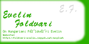 evelin foldvari business card